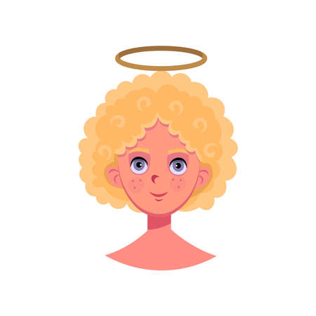 Portrait of cute angel on a white background.のイラスト素材