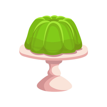 Two-tier cake with candles on a white background. Happy birthday illustration in cartoon styleのイラスト素材