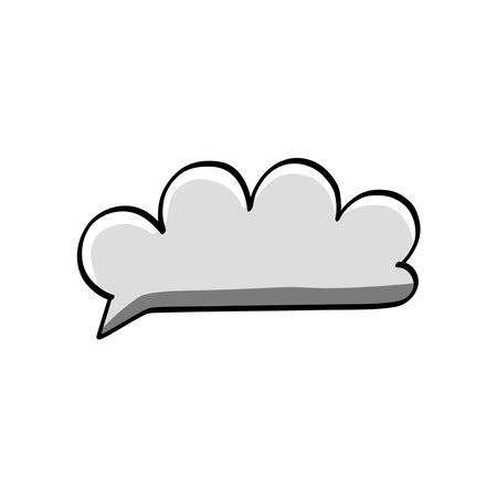 Speech bubble clouds Comic speech bubble with emotion. Hand drawing. Color vector illustration in cartoon line style.のイラスト素材