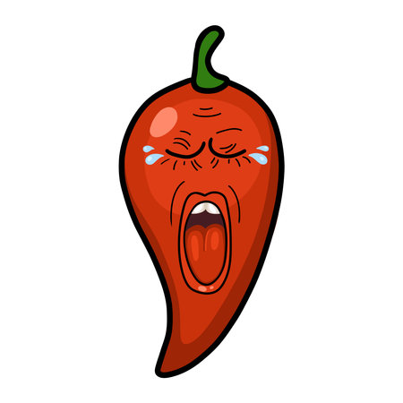 Hot chilli pepper. Vector illustration of a hot chilli pepper.のイラスト素材