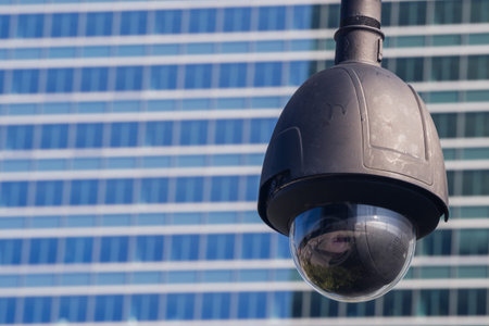 surveillance camera in the financial district in Madrid, Spain