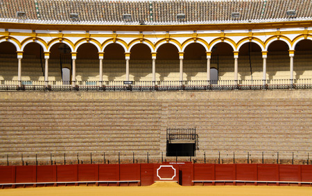 Monumental Bullring Maestranza in Seville, Spainの写真素材