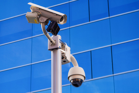 Security surveillance cameras on private propertyの写真素材