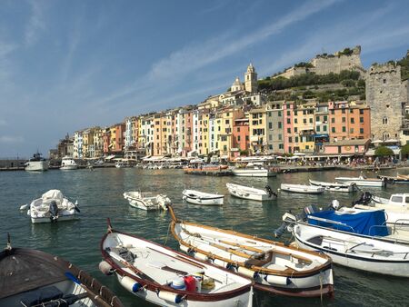 Porto Venere, Italy August 19, 2017: Porto venere in the Gulf of poets, declared a World Heritage Site by UNESCOのeditorial素材