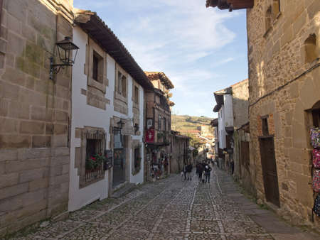 Santillana del Mar, Spain - December 28, 2019 -Santillana del Mar town with a historical-artistic value, together with the natural enclave, is one of the most beautiful and culturally rich in Cantabria, Santander, Spainのeditorial素材