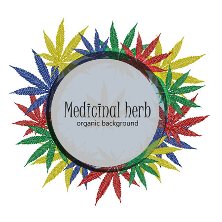 Marijuana leafs. Cannabis plant background. Hand drawn style.のイラスト素材