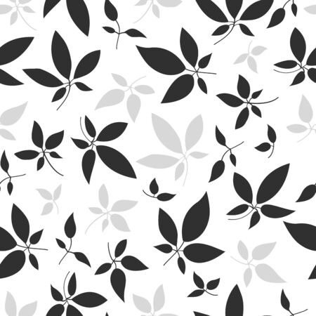 Seamless pattern with sprigs of plants. Leaves in chaotic order for cover design, wallpaper, packaging - Vector illustrationのイラスト素材