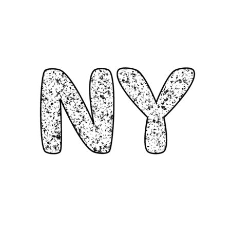 NY text. new york grunge  illustrationのイラスト素材