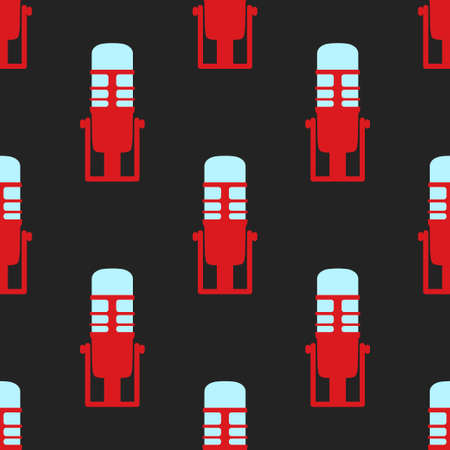 Microphone icon seamless pattern. Vector icon Personal assistant and voice recognition concept flat illustration of sound symbol intelligent technologies.のイラスト素材