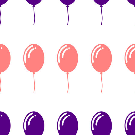 Balloon icon isolated seamless pattern on white background. Balloon, vector seamless pattern, Editable can be used for web page backgrounds, pattern fills. Vector illustrationのイラスト素材