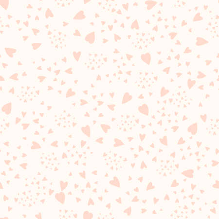 Background with pink confetti hearts for valentine time. Seamless pattern. Vector illustrationのイラスト素材