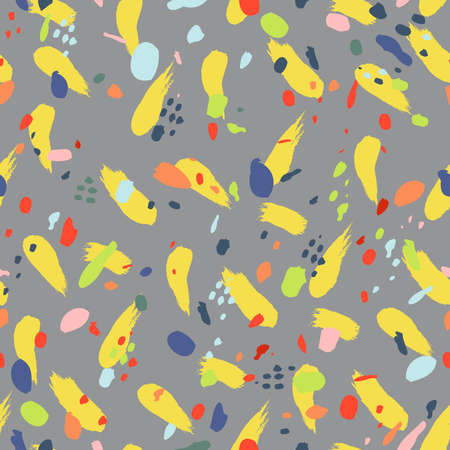 Colorful seamless pattern with strokes of paint. Vector illustration for your design card. Vectorのイラスト素材