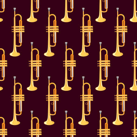 Seamless pattern of realistic pipe on dark background, classical musical instruments, vectorのイラスト素材