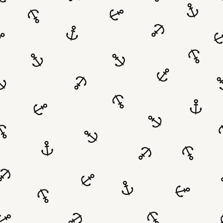Anchor icon isolated seamless pattern on white background. Vector