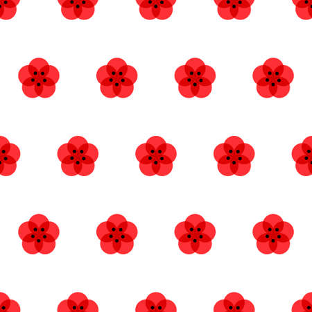 A sakura icon in a seamless pattern on a white background. A symbol of life and love. Cherry blossom festival, minimal modern design. Vectorのイラスト素材