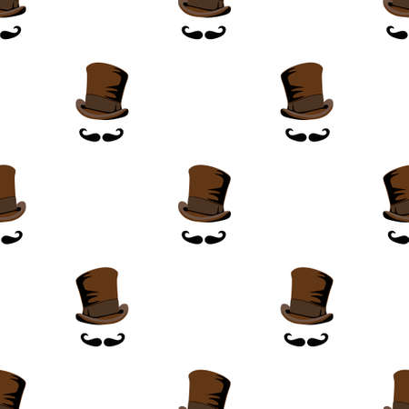 Invisible man steampunk style. Hat top hat and mustache. Template background steampunk design for card. Vectorのイラスト素材