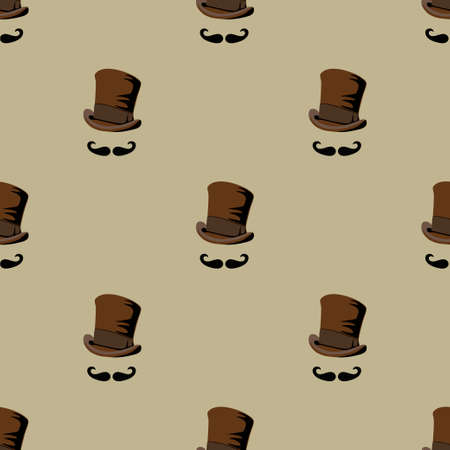 Invisible man steampunk style. Hat top hat and mustache. Template background steampunk design for card. Vectorのイラスト素材