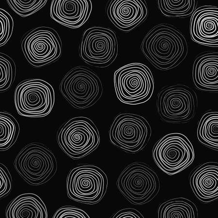 Spiral linear circles seamless pattern. Geometric background. Vectorのイラスト素材