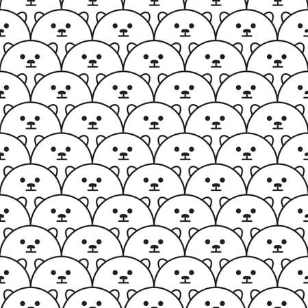 Seamless background with cute animal heads in a simple style. Creative childrens texture. Great for fabric, textile vector illustrationのイラスト素材