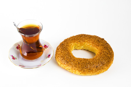 Bagel and English Teaの写真素材