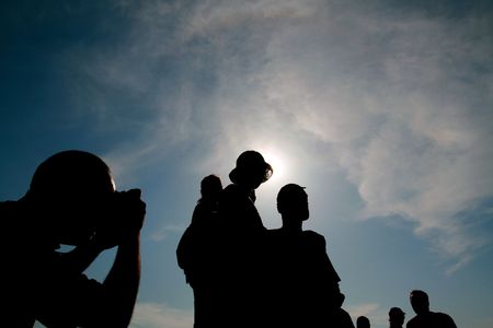 photographer taking photos of peopleの写真素材