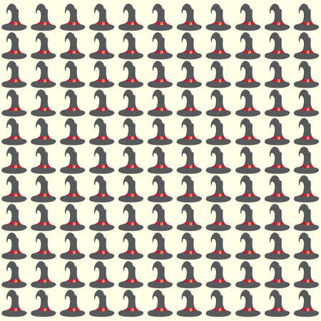 Halloween theme cute witch hat vector pattern, suitable for design, illustration, halloween greeting card and backgroundのイラスト素材