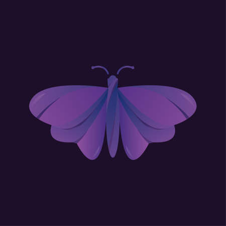 Beautiful purple butterfly logo, which means beauty, gentleness and passion, suitable for team or personal logosのイラスト素材