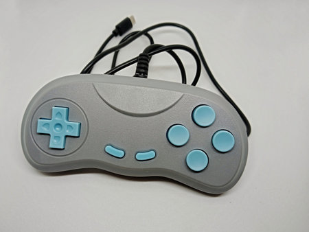Gamepad isolated on a white background. Close-up of a gamepad