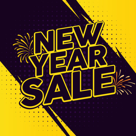 new year sale banner, end of the year post, banner vector designのイラスト素材