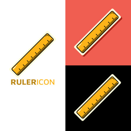 Ruler icon . Back to school cute cartoon hand drawn doodle icon stickerのイラスト素材