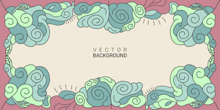 Colorful abstract background hand-drawn pattern, floral, waves,nature backgroundのイラスト素材