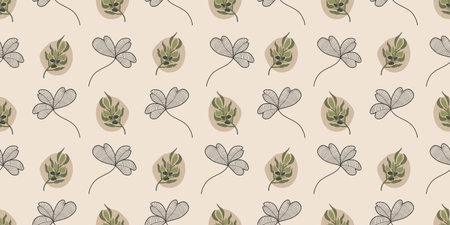 Cute floral, plant vector seamless pattern. Elegant template for fashion prints, fabric, textile,...
