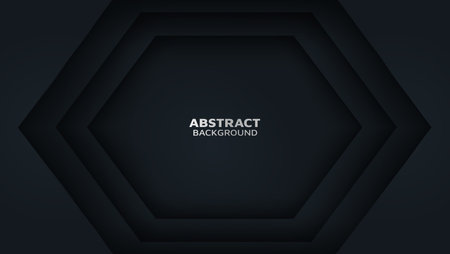 Modern Abstract Black Hexagon Luxury Background Overlap Layer With Shadowのイラスト素材