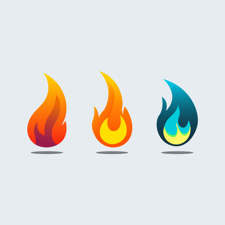 Illustration for Fire icon set. Vector illustration. Flat design style eps 10 - Royalty Free Image