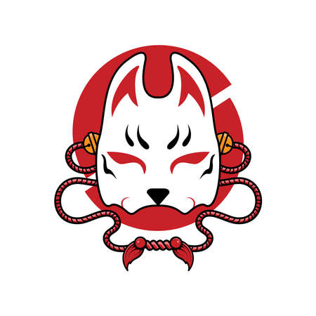 Japanese kitsune maskのイラスト素材