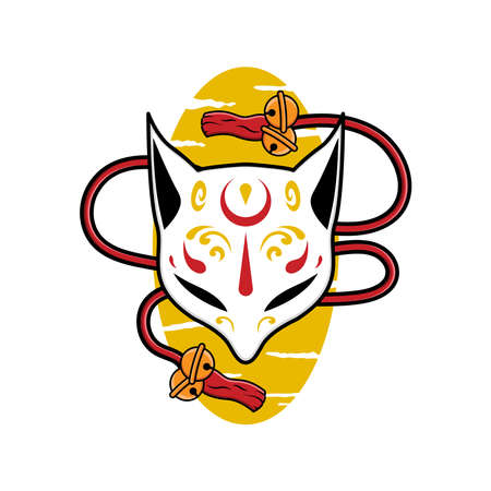 Japanese kitsune maskのイラスト素材