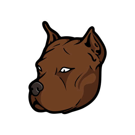 Pitbull head mascot logoのイラスト素材