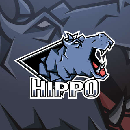 Hippopotamus mascot logo,のイラスト素材
