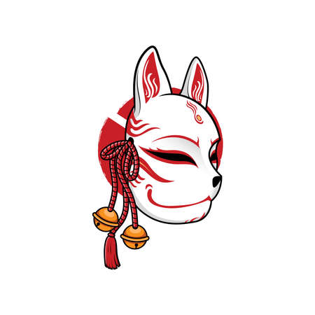 Japanese kitsune maskのイラスト素材