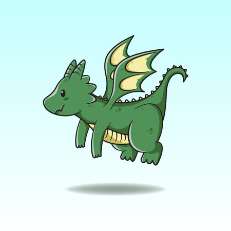 Cute flying dragon character illustrationのイラスト素材