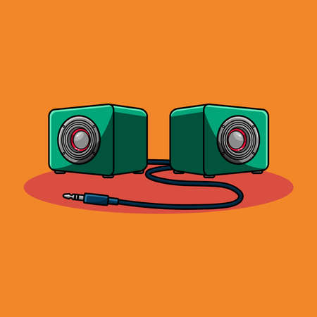 Stereo music speakers design illustrationのイラスト素材