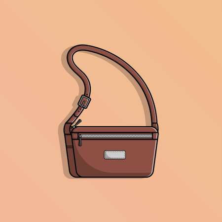 Leather sling bag, Vector illustration eps.10のイラスト素材