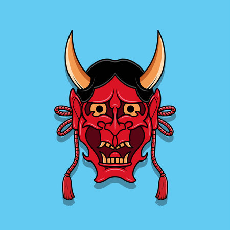 Oni japanese devil mask, Vector illustration