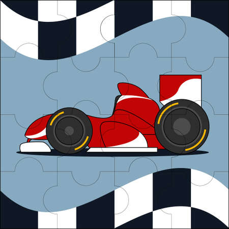 Racing car suitable for children's puzzle vector illustrationのイラスト素材
