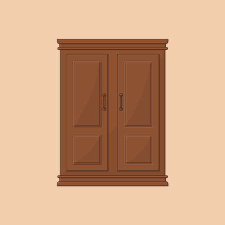Teak wood television cabinet vector illustrationのイラスト素材