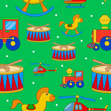 Children's toy seamless pattern vector illustrationのイラスト素材