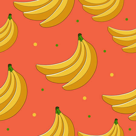Banana fruit seamless pattern vector illustrationのイラスト素材