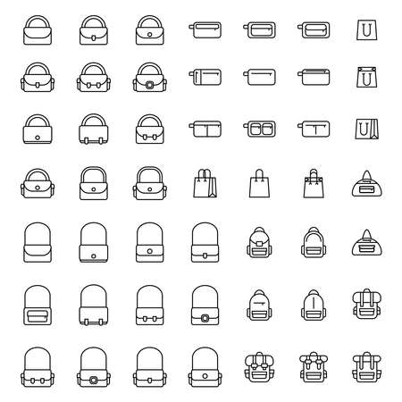 Complete bag icon set, vector illustrationのイラスト素材