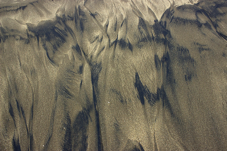 Landscape backgorund motif on naturally formed sand beachの写真素材