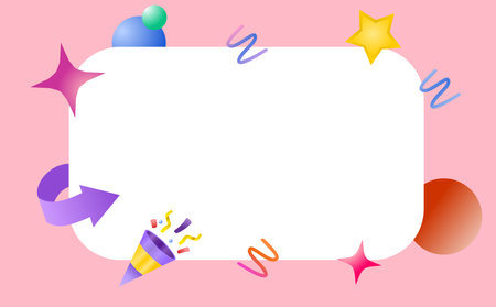Illustration of a blank frame for your text with a party backgroundのイラスト素材